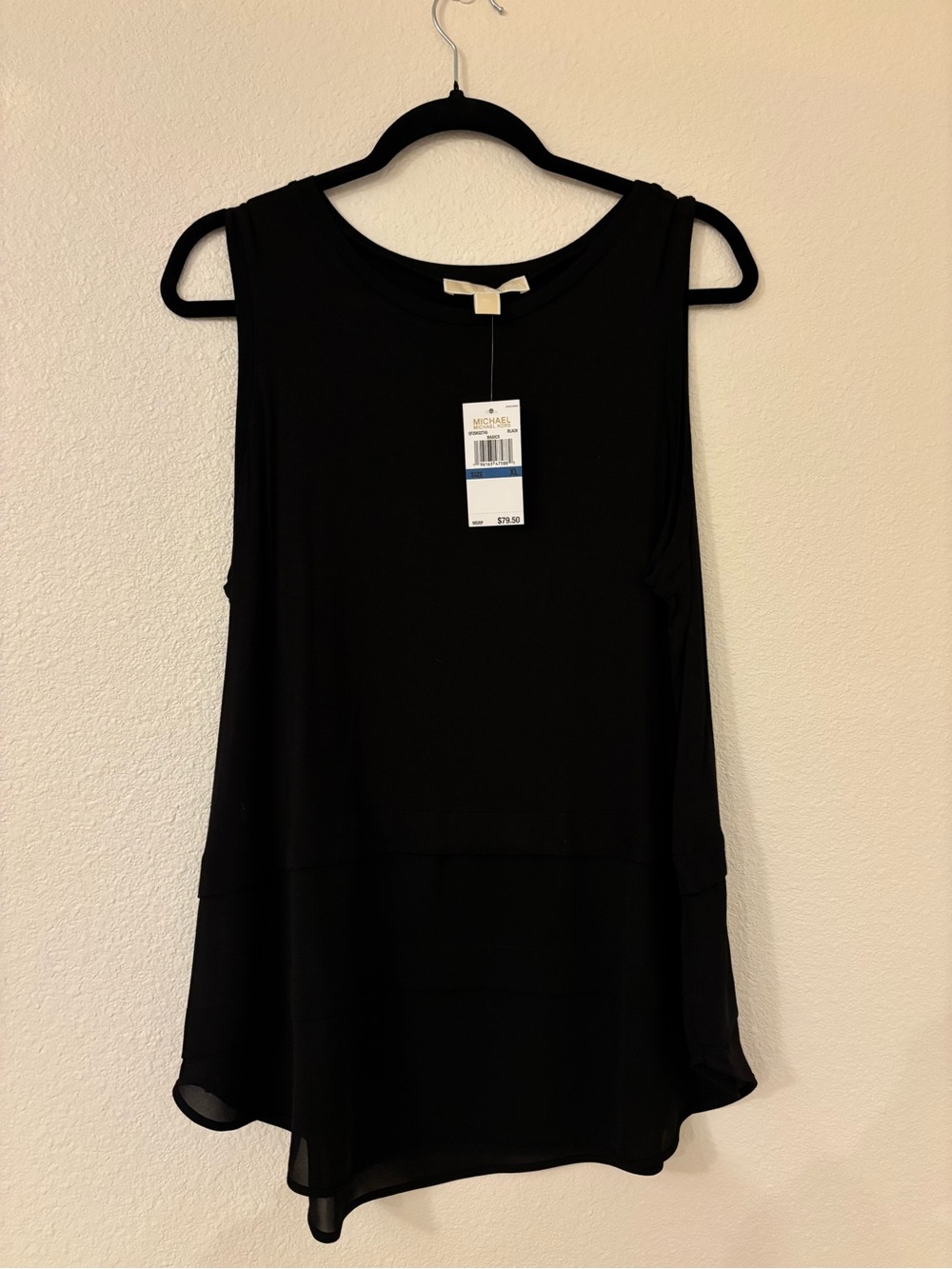 Michael Kors Black Sleeveless Layered Tank Top